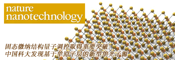 固态微纳结构量子调控取得重要突破：中国科大发现基于单原子层的新型单光子源