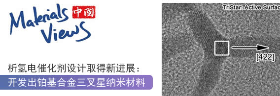 析氢电催化剂设计取得新进展:开发出铂基合金三叉星纳米材料
