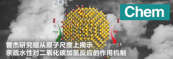 曾杰研究组从原子尺度上揭示亲疏水性对二氧化碳加氢反应的作用机制